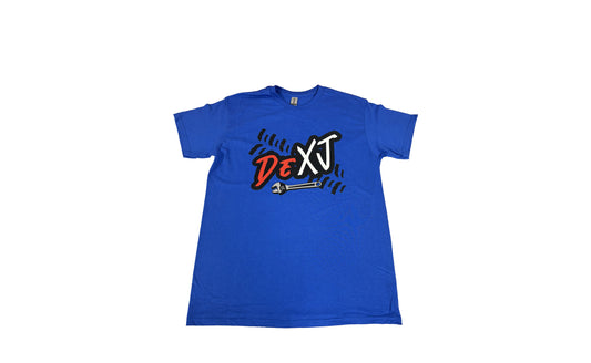 DeXJ(tire tracks) Blue T-Shirt