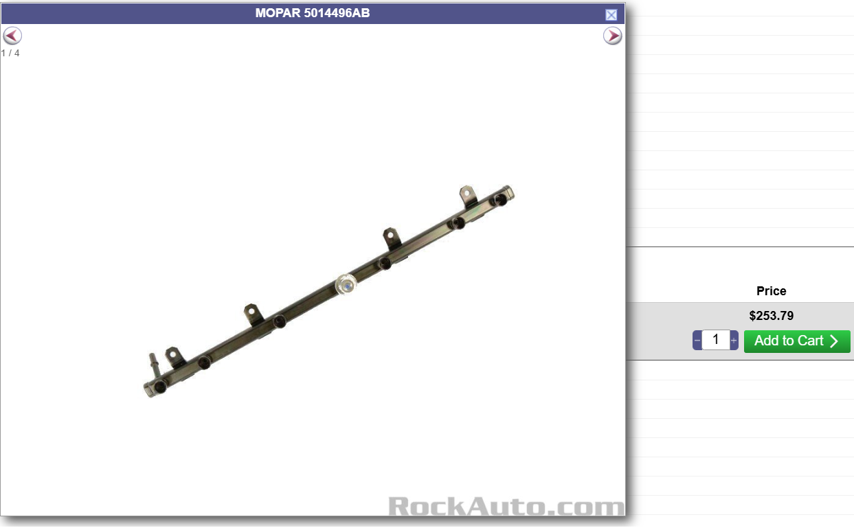 Jeep 4.0 OEM Factory Fuel Rails WITH Injestors. **ALL YEARS**