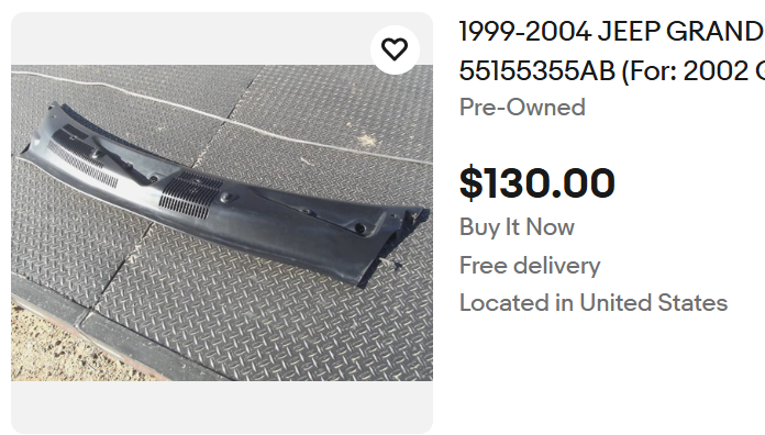 Wiper Cowl Grille Cover - Jeep Grand Cherokee ZJs & WJs