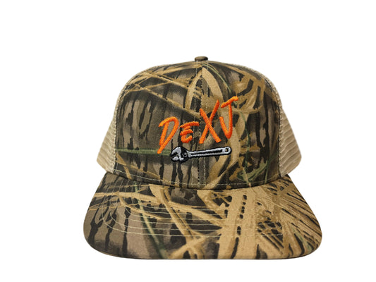 Mossy Oak Shadow Grass & Balsa Slate Hat with orange DeXJ