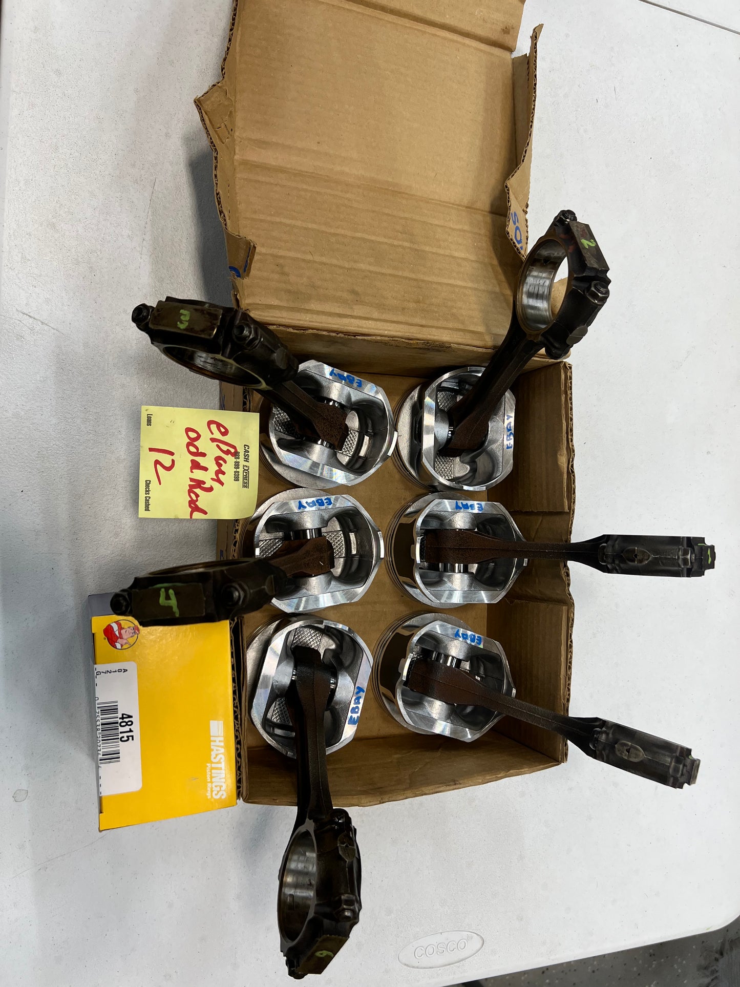 eBay Pistons on AMC Rods -  4.0 Pistons & Rods - New Pistons on Rods With Rings