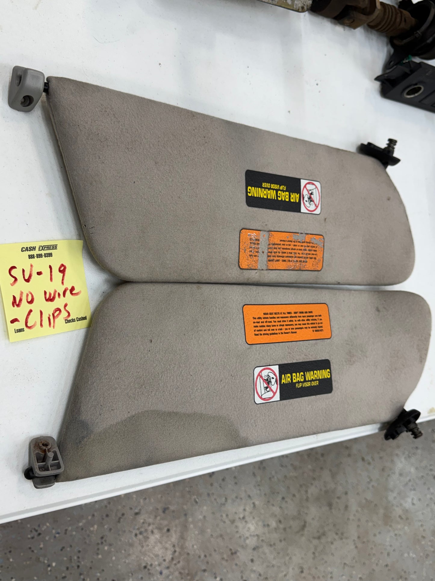 USED Sun Visors  - 1991-2001 Jeep Cherokee XJ