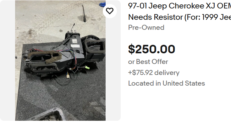 HVAC Box - Heater Core & A/C Box - Jeep Cherokee XJ -   1984-2001