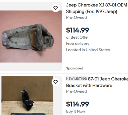 Front Track Bar Bracket  -  RUST FREE -  84-01 XJ - 93-98 ZJ