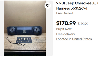 Speaker Sound Bar - Speaker Support -  Jeep Cherokee XJ -  1997-2001