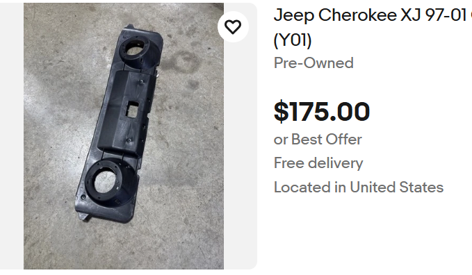 Speaker Sound Bar - Speaker Support -  Jeep Cherokee XJ -  1997-2001