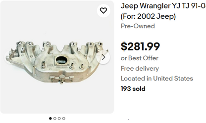 Air Intake Manifold  - 1999-2006 Jeep 4.0L  - "Horse Shoe style"
