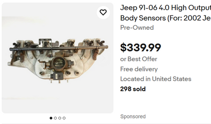 Air Intake Manifold  - 1999-2006 Jeep 4.0L  - "Horse Shoe style"