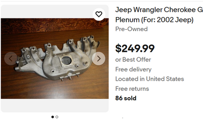 Air Intake Manifold  - 1999-2006 Jeep 4.0L  - "Horse Shoe style"