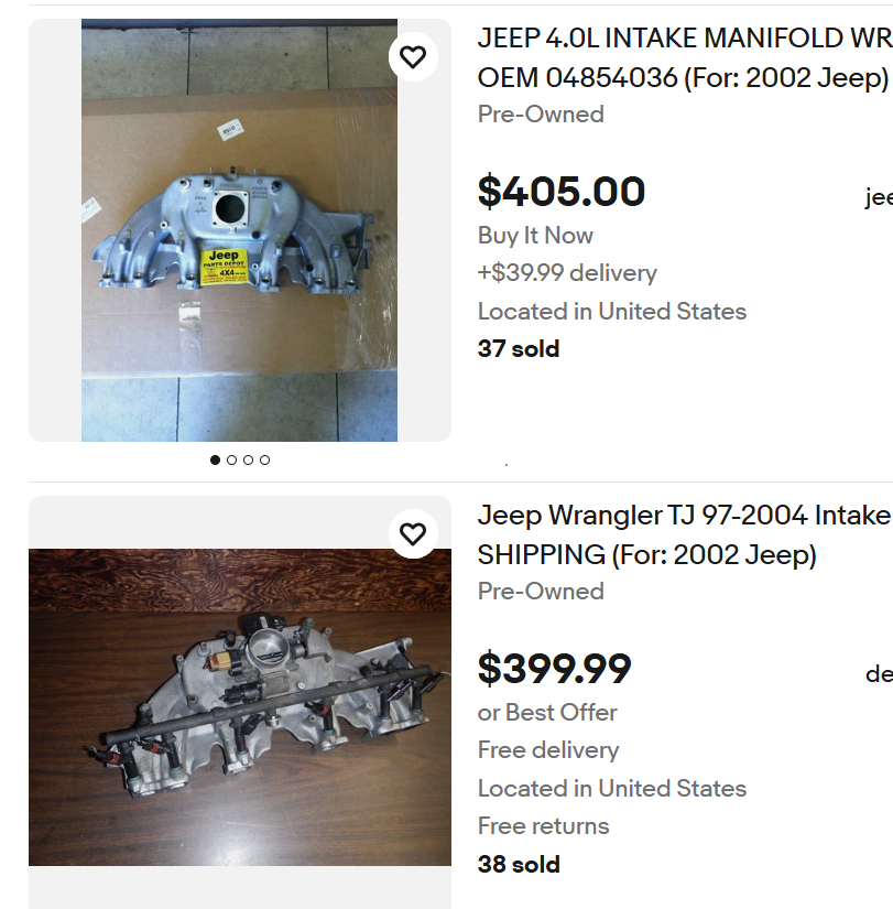Air Intake Manifold  - 1999-2006 Jeep 4.0L  - "Horse Shoe style"