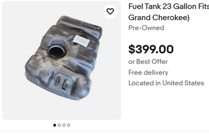 Gas Tank - Fuel Tank - Plastic - OEM 23 Gallons - Jeep Grand Cherokee ZJ - 1993-1998