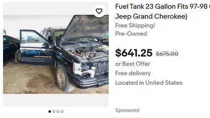 Gas Tank - Fuel Tank - Plastic - OEM 23 Gallons - Jeep Grand Cherokee ZJ - 1993-1998
